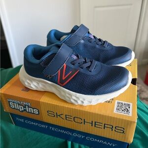 Skechers Kids Navy with Red Accent Slip-On Sneakers
